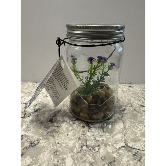 Hanging Succulent Jar LED Patio Lantern - 3” W x 6” H x 4” L - Picture 2 of 6